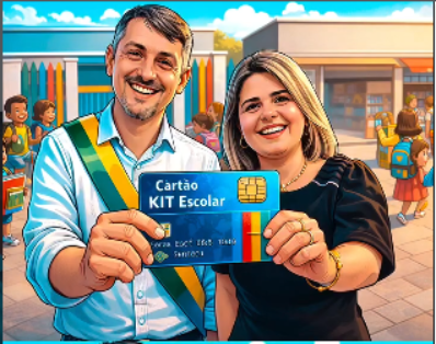 Prefeito de Matupá MT Bruno Mena faz entrega de cartões de Kits escolares nas Escolas da rede municipal.