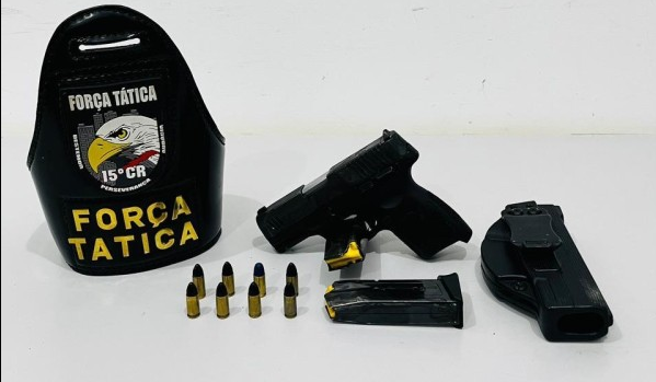 Força Tática apreende arma de fogo e prende suspeito em Peixoto de Azevedo MT