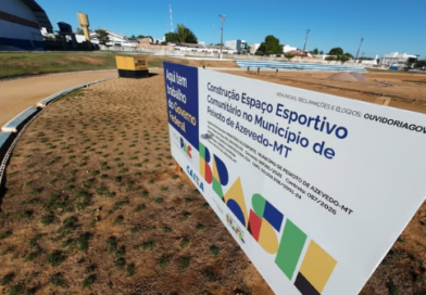 As obras do Complexo Esportivo Comunitário da Vila Olímpica seguem em ritmo acelerado em Peixoto de Azevedo