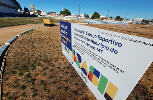 As obras do Complexo Esportivo Comunitário da Vila Olímpica seguem em ritmo acelerado em Peixoto de Azevedo